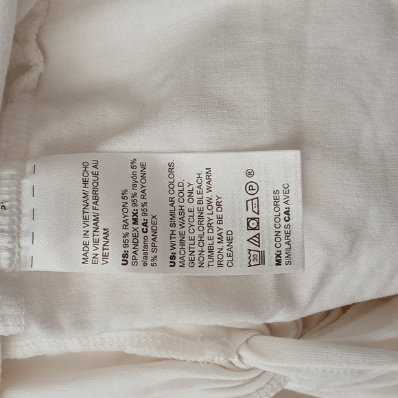 Chico's Basic White Short Sleeve Cinch Hem T-Shirt Size 3 US XL Neutral Layer - Picture 5 of 5